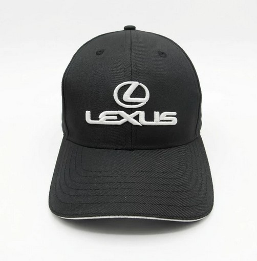 Кепка чорна з білим 3D написом LEXUS (50851)